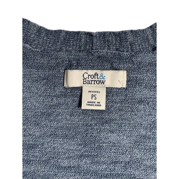 Croft & Barrow Womens Button Front Knit Cardigan Blue V-Neck Size PS - Picture 9 of 10